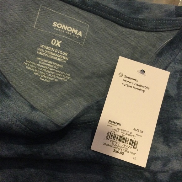 SONOMA 0X Blue dye crewneck muscle tank hi/lo NWT Sonoma - Picture 7 of 10